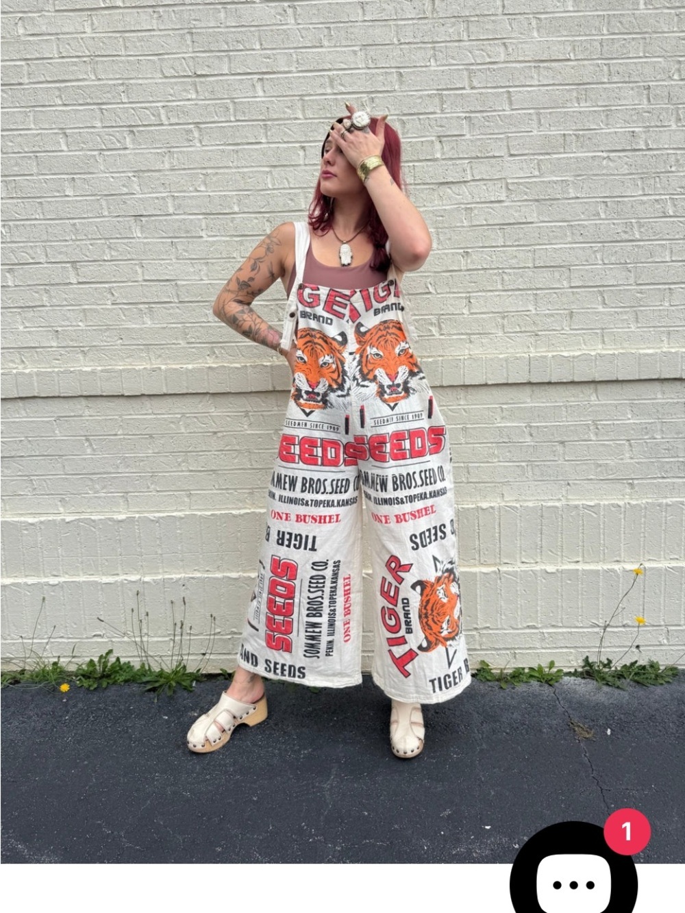 NWT Tiger Wide Leg Sack Overalls- One Size Fits Most #0037 & #0066 - Picture 2 of 9